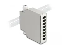 DELOCK LWL Verteilerbox für Hutschiene 8 Port grau