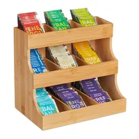 Relaxdays 10047490 tea box Bamboo, MDF