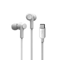 Belkin In-Ear-Kopfhörer Rockstar USB-C Anschluss Weiss - Detailfarbe: Weiss - Kopfhörer Ausstattung: Mikrofon - Schweissabweisend - Spritzwassergeschützt - Verbindungsmöglichkeiten: Kabelgebunden - Einsatzbereich: Lifestyle-Kopfhörer - Sport-Kopfhörer - T
