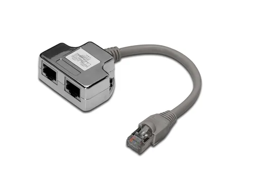 DIGITUS Patchkabel Adapter Cat5e 2x RJ45 -> 1x RJ45 0.19m