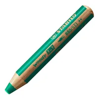 STABILO Farbstifte Woody 3 in 1 Dunkelgrün - Verpackungseinheit: 1 Stück - Set: Nein - Detailfarbe: Grün - Eigenschaft-Stift: Wasservermalbar - Deckend - Farbstifte & Wachsmalstifte-Art: Farbstifte - Anwender: Kreativbedarf
