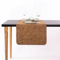 Tiseco Tischdecke Truman 45 cm x 145 cm, Walnuss - Material: Kunstleder - Produktart: Tischläufer - Motiv: Ohne Motiv - Detailfarbe: Walnuss - Breite: 45 cm - Länge: 145 cm