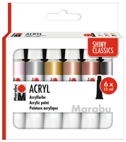 Marabu Shiny Classics acrylic paint 12 ml Black, Bronze, Copper, Gold, Rose, Silver Tube