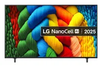 LG TV 65NANO80A6B 65, 3840 x 2160 (Ultra HD 4K), LED-LCD - Auflösung: 3840 x 2160 (Ultra HD 4K) - Bildschirmdiagonale: 65  - Tuner-Signal: DVB-S2 (Satellit) - DVB-T2 (terrestrisch) - DVB-C (Kabel) - HDMI Anschlüsse: 3 - Schnittstellen: HDMI eARC - CI+ Ste