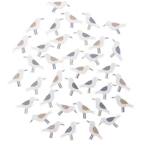 Rico Design Streudeko Möwen natur 36 Stück - Motiv: Vogel - Material: Holz - Detailfarbe: Nature
