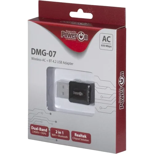 Inter-Tech Wi-Fi5 BT4.2 USB Adapter DMG-07 Stick 650Mbps retail