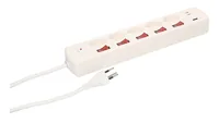 Max Hauri Steckdosenleiste Multi-Switch Weiss 5 x T13 - Einsatzgebiet: Indoor - Detailfarbe: Weiss - Kinderschutz: Keine Angaben - Steckertyp Ausgang: T13 - Typ-C (Eurostecker) - Typ-A (NEMA - 2-Pol) - Schalter: Ja - Steckdosenanzahl: 5