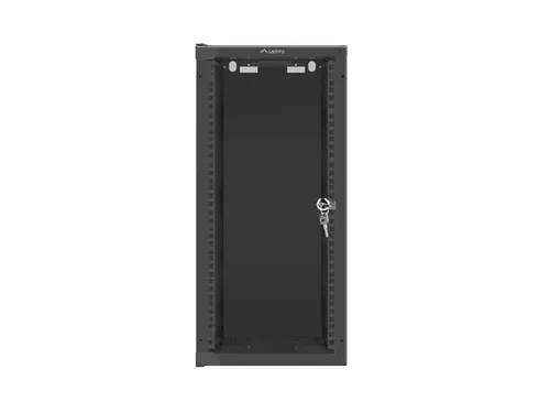 WALL-HUNG RACK CABINET 10 12U 280X310 BLACK GLASS DOOR LANBERG (FLAT PACK)