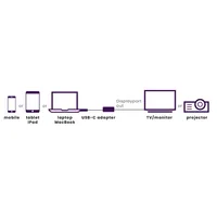Marmitek Adapter Connect USB-C > DisplayPort - Eingänge: USB-C - Ausgänge: DisplayPort