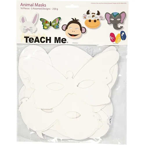 Creativ Company Partyaccessoire Tier-Masken 16 Stück - Packungsgrösse: 16 Stück - Produkttyp: Maske - Material: Karton - Detailfarbe: Weiss - Motto: Tier