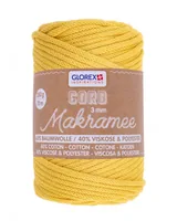 Glorex Wolle Makramee Cord gewebt 70 m x 3 mm, 250g, Senfgelb - Packungsgrösse: 1 Stück - Länge: 70 m - Material: Wolle - Detailfarbe: Senfgelb - Waschbar bei: 40 °C - Nadelstärke: 7 mm - 5 mm