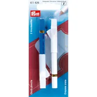 Prym Kreidestift mit Bürste, 2 Stück, weiss/blau - Verpackungseinheit: 2 Stück - Detailfarbe: Weiss - Blau - Produkttyp: Kreidestift