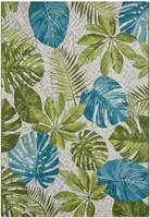 Hanse Home Teppich Tropical Leaves 80 cm x 165 cm, Grün/Türkis - Form: Eckig - Nachhaltigkeit: Nicht angegeben - Teppichtyp: Kurzfloor - Detailfarbe: Grün - Türkis - Breite: 80 cm - Länge: 165 cm