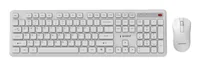 Gembird KBS-WPS-01 Slim Pro Business wireless desktop set, white, US layout