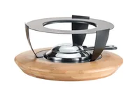 Koenig Fondue-Rechaud Bamboo Anthrazit/Hellbraun/Silber - Material: Edelstahl - Betriebsart: Pastenbrenner - Detailfarbe: Silber - Hellbraun - Anthrazit - Set: Nein