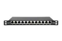 DIGITUS Patchpanel 10 Cat6A 12x RJ45 0,5HE geschirmt schw