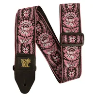 Ernie Ball Gitarrengurt 5347 Jacquard – Pink Orleans - Detailfarbe: Rosa - Schwarz - Material: Leder - Polypropylen (PP)