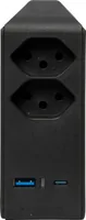 Brennenstuhl Abzweigstecker 2 x T13, 1 x USB A, 1 x USB C, 300° drehbar - Detailfarbe: Schwarz - Schalter: Nein - Steckdosenanzahl: 2 - Ausstattung: drehbar 300° - 1x USB-C - 1x USB-A - Kinderschutz: Nein