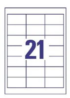 Avery Zweckform Universal-Etiketten 3670 64x36 mm, 1 Blatt - Klebehaftung: Permanent - Drucker Kompatibilität: Laser - Inkjet - Anzahl Blatt: 1 × - Papierformat: A4 - Anzahl Etiketten: 21 - Etikettengrösse: 64x36 mm