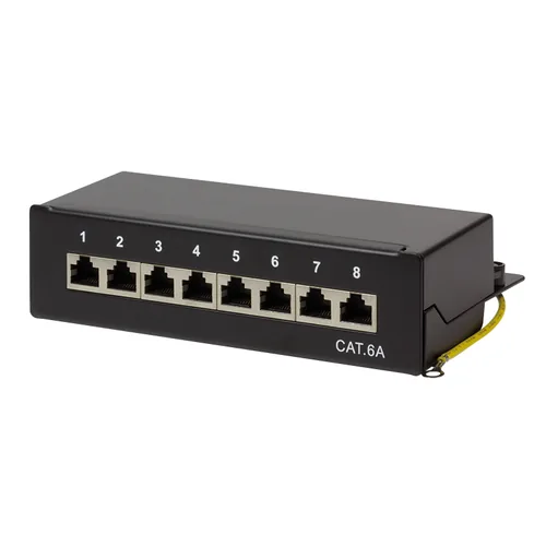 Logilink Patchpanel Cat.6A TischWand 8-port, Schwarz