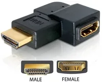 DeLOCK Adapter HDMI male > HDMI female 90° left HDMI 1.3 Black