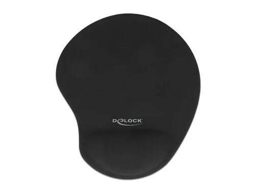 DeLOCK Ergonomic Mouse pad with Gel Wrist Rest black 230 x 202 x 24 mm