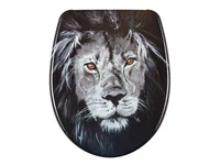 diaqua® Toilettensitz Nice Lion Absenkautomatik, Schwarz - Breite: 37.5 cm - Länge: 46 cm - Detailfarbe: Mehrfarbig
