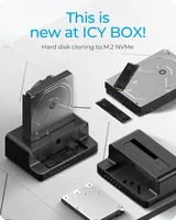 ICY BOX Docking- und Klonstation IB-2914MSCL-C31 - Card Reader: Kein - Datenanschluss Seite A: USB Typ A - USB Type-C - Stromversorgung: Externes Netzteil - Detailfarbe: Schwarz - Speicherschnittstelle: SATA III (6Gb/s) - Festplatten Formfaktor: 3.5 - 2.5