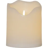 Star Trading LED-Kerze Pillar Flamme Grand Ø 16 x 20 cm, Weiss - Betriebsart: Batteriebetrieb - Fernbedienung: Nein - Aussenanwendung: Ja - Höhe: 20 cm - Timerfunktion: Ja - Set: Nein