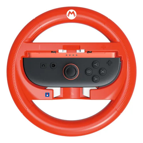 Hori Lenkrad Mario Kart Wheel Attachment – Mario [NSW2/NSW] Rot - Plattform: Nintendo Switch - Nintendo Switch 2 - Verbindungsmöglichkeiten: Keine - Controller Typ: Lenkrad - Detailfarbe: Blau - Rot