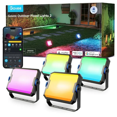Govee - LED Outdoor Flood Lights 4 Pack