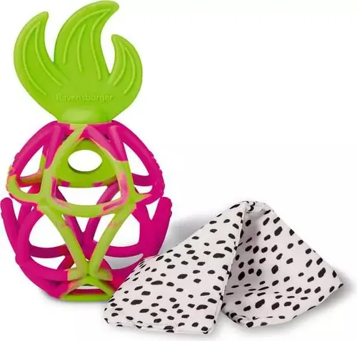 play+ Balle sensorielle: fruit du dragon FR - Material: Silikon - Alter ab: 0 Monate - Detailfarbe: Rot - Grün - Spielzeugtyp: Greifling