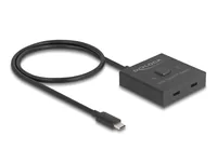 Delock Umschalter 8K USB-C Buchse - Anzahl Eingänge: 2 × - Anzahl Ausgänge: 1 × - Anschluss Seite B: USB-C Buchse - Anschluss Seite A: USB-C Stecker