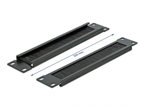 Delock Bürstenleiste 1HE , Schwarz - Detailfarbe: Schwarz