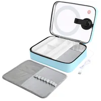 Puluz Kosmetikbox mit Ringlicht 20 cm - Farbtemperatur Kelvin: 5600 K - 3200 K - Lichtfarbe: Tageslichtweiss (Kaltweiss) - Leuchtenfarbe: Schwarz