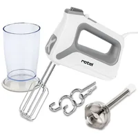 Rotel Handmixer Plus U3774CH Grau/Weiss - Motorleistung: 400 W - Funktionen: Pürieren - Mixen - Kneten - Detailfarbe: Weiss - Grau