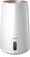 Philips Luftbefeuchter HU3916/10 45 m² - Typ: Dampfbefeuchter - Funktionen: Timerfunktion - Automatikmodus - Befeuchten - Silentfunktion - befeuchtet mit reinem Dampf - Duftstoffbehälter: Nein - Hygrostat: Nein - Detailfarbe: Weiss - Rosegold