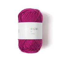 Rico Design Wolle Creative Ricorumi DK 25 g, Beere - Packungsgrösse: 1 Stück - Länge: 57.5 m - Material: Baumwolle - Detailfarbe: Brombeer - Waschbar bei: 30 °C - Nadelstärke: 3 mm - 4 mm