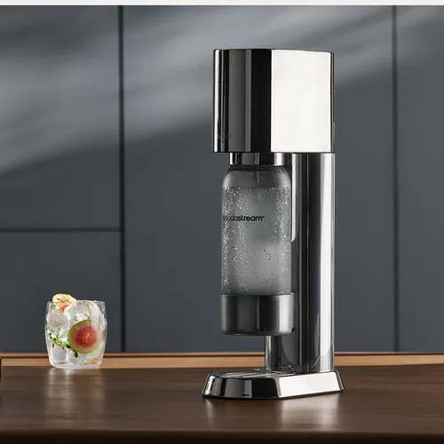 Sodastream Wassersprudler Enso mit Quickconnect und Flasche Silber - Breite: 16.1 cm - Höhe: 45 cm - Tiefe: 27.2 cm - Detailfarbe: Silber - Passender Zylinder: 60 l - Im Lieferumfang enthaltene Flaschen: 1