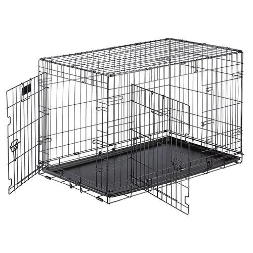 ferplast Transportbox Dog-Inn-90, faltbare Metallbox - Breite: 92.7 cm - Höhe: 62.5 cm - Tiefe: 58.1 cm - Detailfarbe: Schwarz - Produkttyp: Transportbox - Tierart: Hund