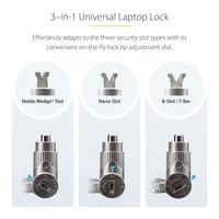 StarTech.com 3-in-1 Laptop Lock Compatible w/Noble Wedge/Nano/K-Slot
