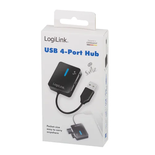 LogiLink UA0139 interface hub USB 2.0 Type-A 480 Mbit/s Black