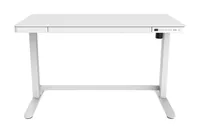 Contini ET118, 120 x 60 cm, mit Tischplatte Glas, Weiss - Tiefe: 0 cm - Breite: 60 cm - Material: Glas - Metall - Höhe: 121 cm - Gewicht: 42 kg - Belastbarkeit: 50 kg