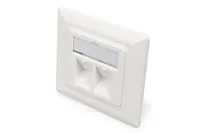 Digitus Wallplate for Keystone Modules, German type, middle plate 50x50 mm, frame 80x80 mm