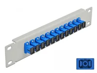 DELOCK 10"" LWL Patchpanel 12 Port SC Simplex blau 1 HE grau