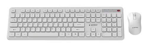 Gembird Slim Pro Business wireless desktop set, white, US layout