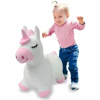 Jamara Hüpftier Einhorn mit Plüschbezug und Pumpe