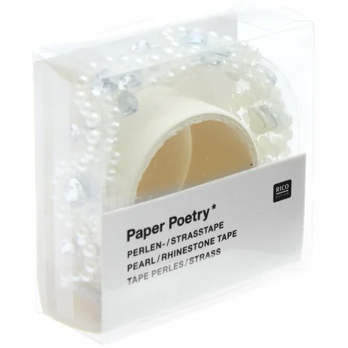 Rico Design Perlensticker Paper Poetry 50 cm, 1 Stück Silber - Motiv: Perle