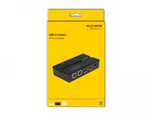 DELOCK USB 2.0 Switch fr 2 PC an 2 Gerte