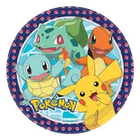 Amscan Einwegteller Pokemon 8 Stück - Produkttyp: Einwegteller - Materialtyp: Papier - Material: Pappe - Detailfarbe: Gelb - Rot - Dunkelblau - Verpackungseinheit: 1 Stück